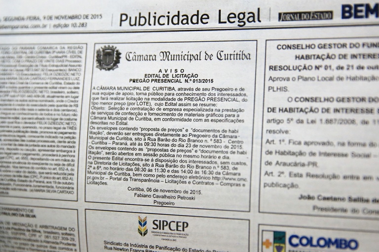 Câmara Municipal licitará serviços de gráfica