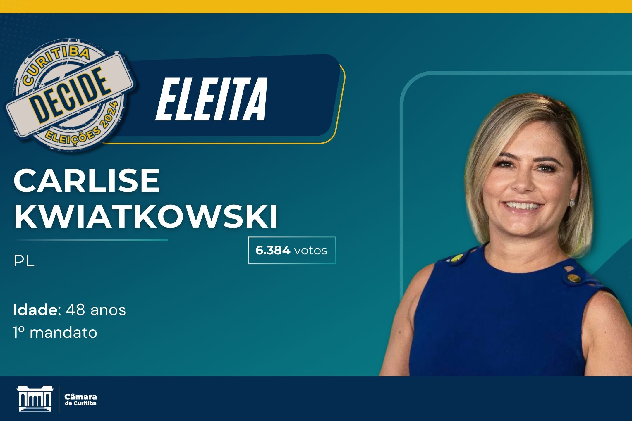 Presidente do PL Mulher, Carlise Kwiatkowski será vereadora de Curitiba