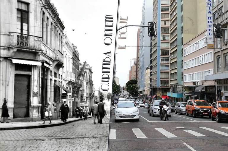 Exposição "Curitiba Ontem e Hoje" mostra como a cidade evoluiu