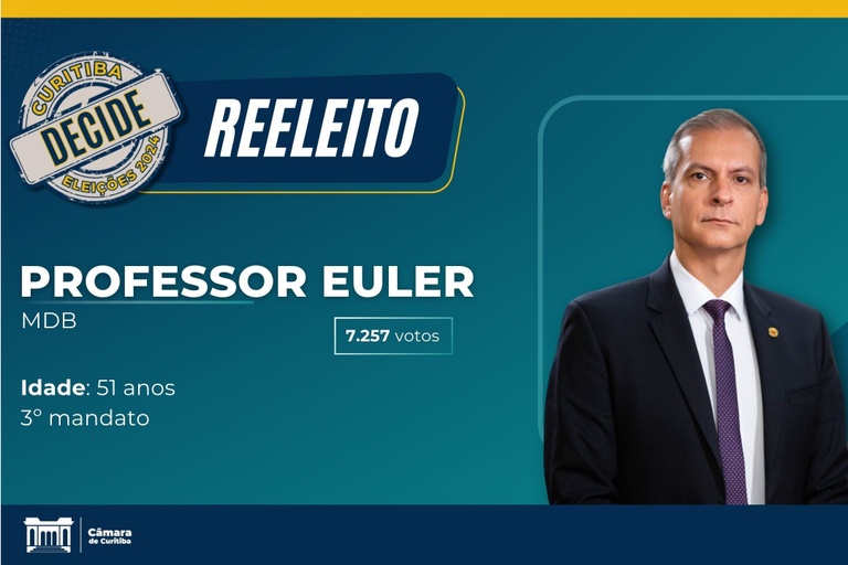 Professor Euler conquista terceiro mandato na Câmara de Curitiba